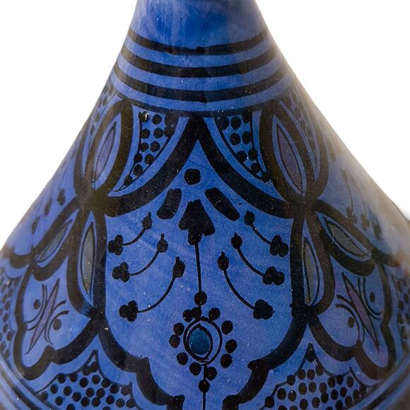 Moroccan Tagine Blue Handmade Hand-Painted Glazed Ceramic Cookware Lid Only - Picture 2 of 10